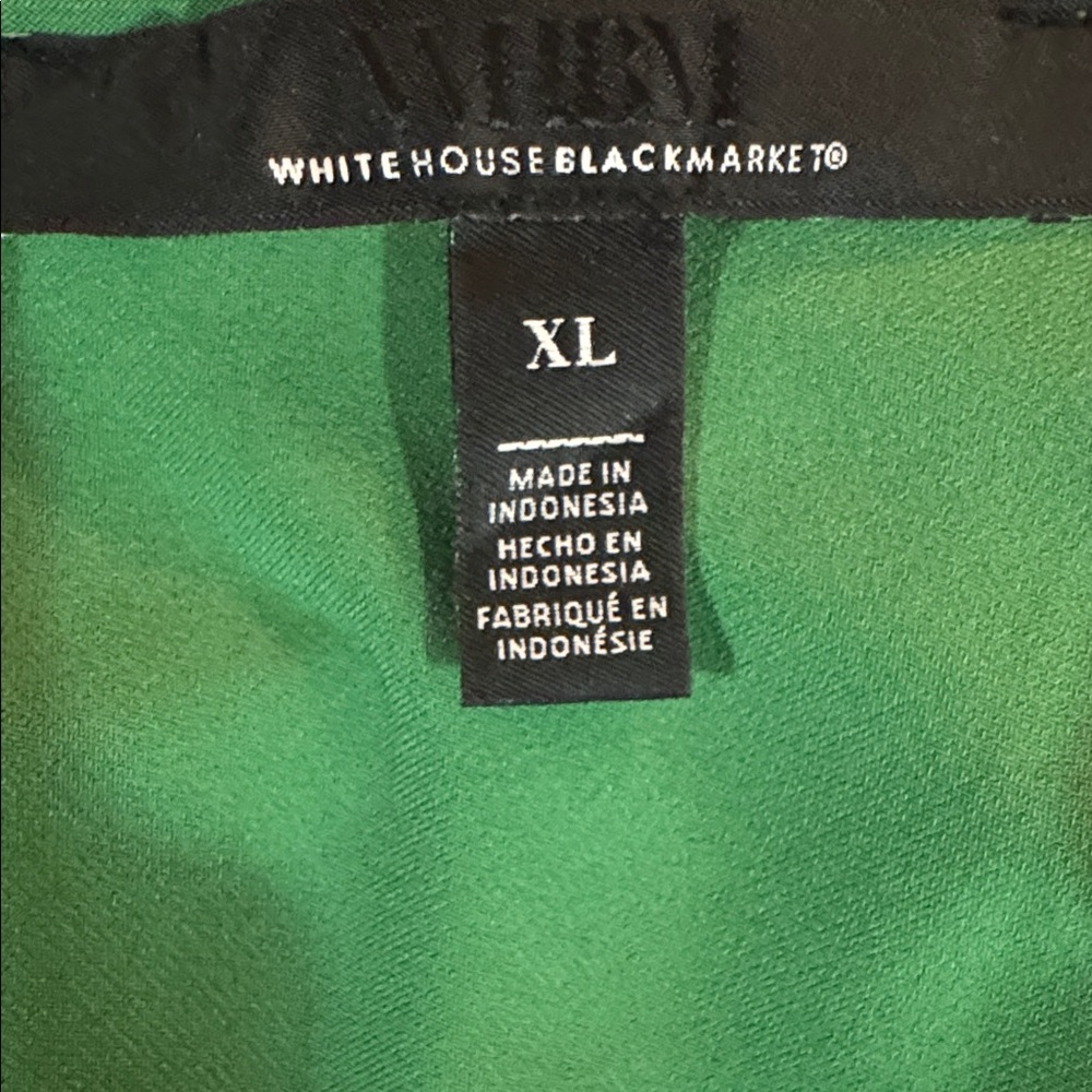 WHBM Matte Green Ruched Tie Cinched Front Kimono Knit Top XL $78 EUC KL - Picture 8 of 10